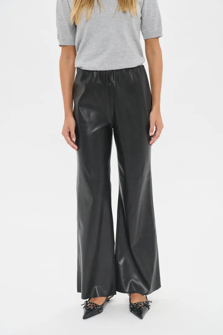 Saint Tropez Faux Leather Flared Trousers image 3