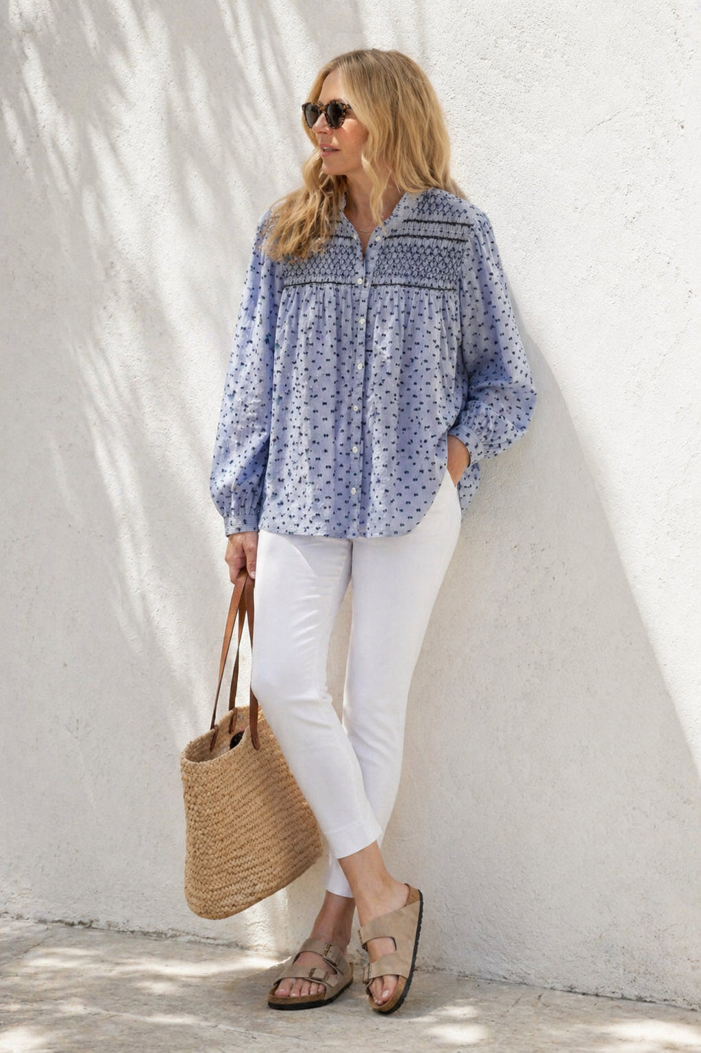 Camille Soft Denim Blue Shirt Top image 0