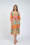 Sadie Coral Turquoise Midi Dress image 0