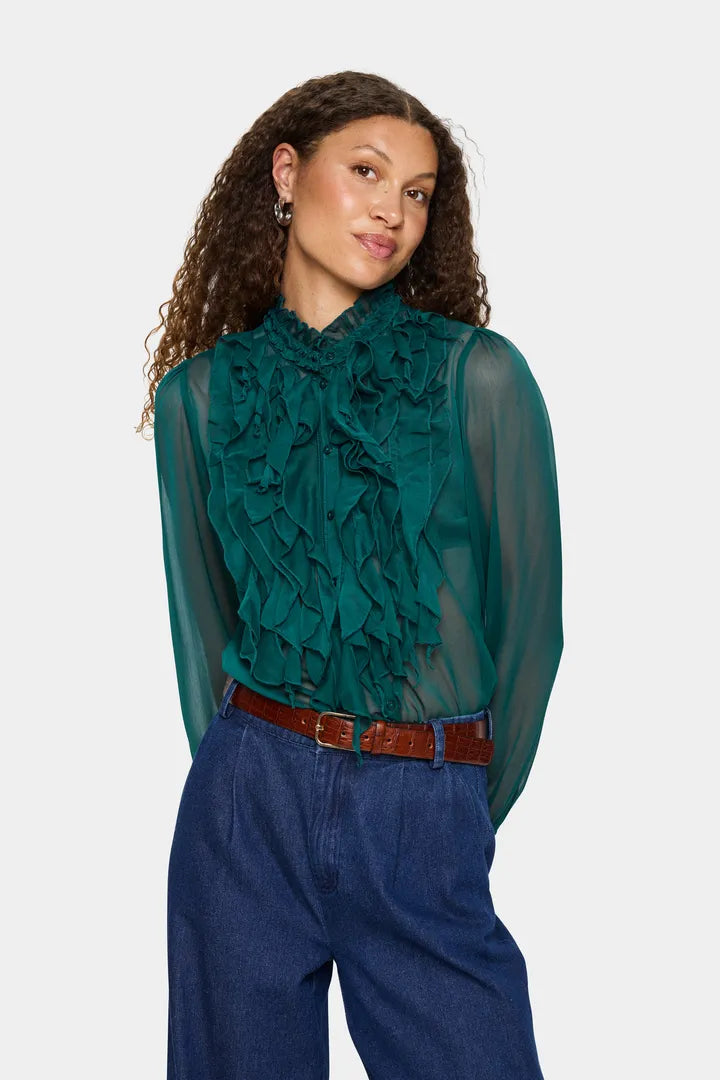 Saint Tropez Ruffle Front Lily Shirt Top image 6