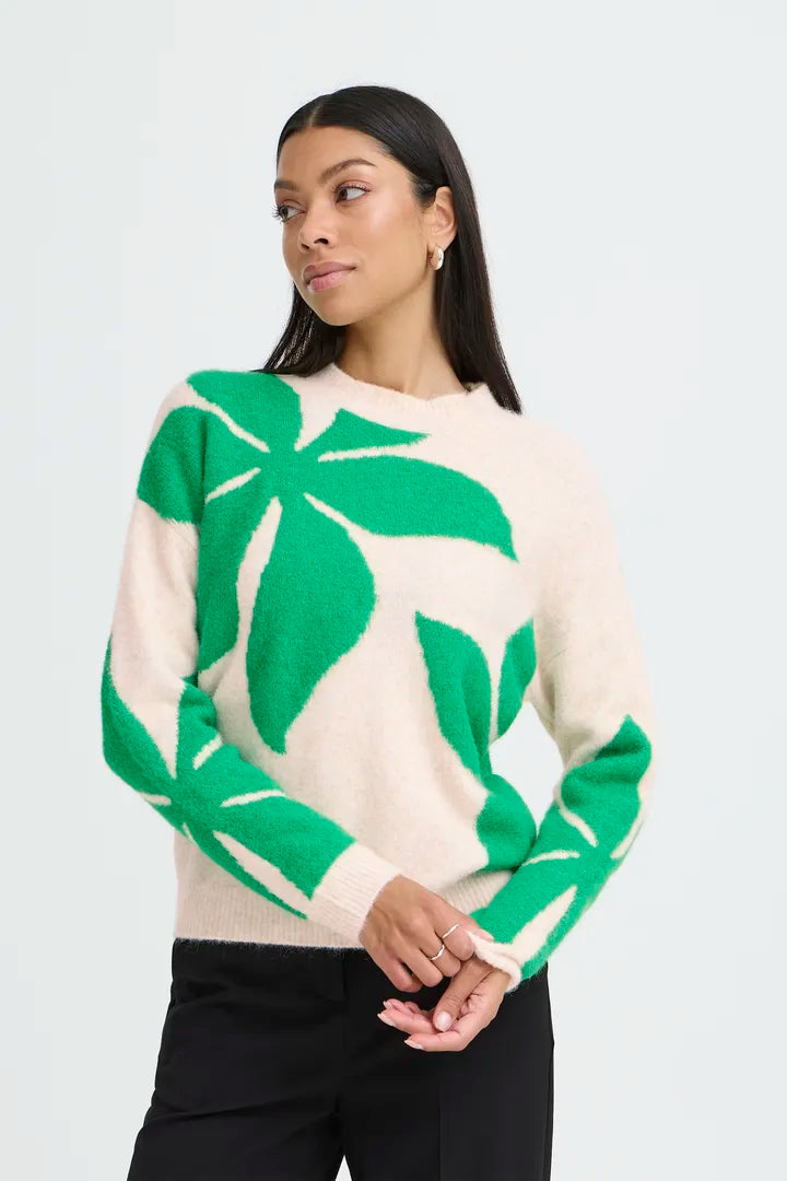 B Young Mea Flower Sweater in Green image 7