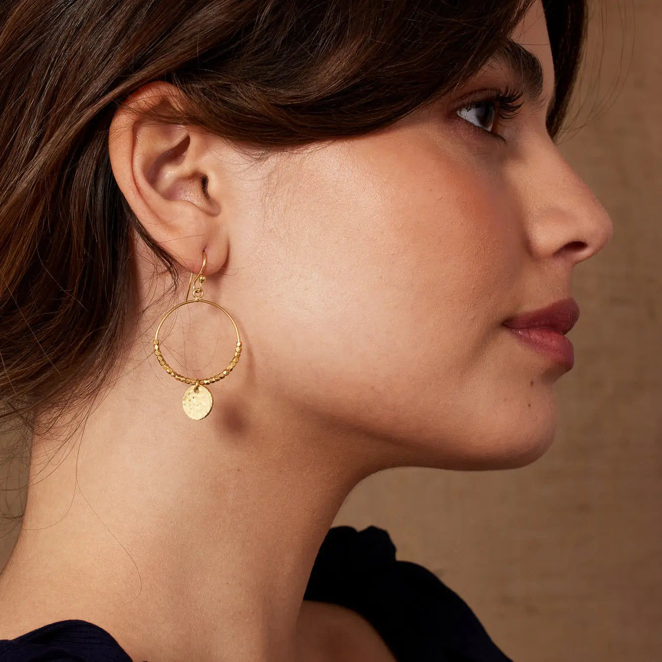 Dominique Mini Gold Hoop Earrings image 0