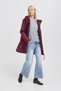 B Young Yavan Hooded Raincoat in Fig image 0