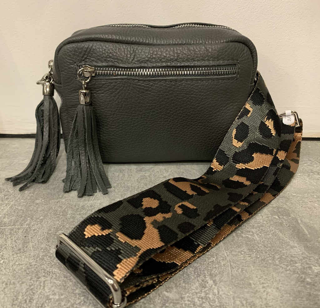Small Leather Camera Bag with Two Tassels image 8