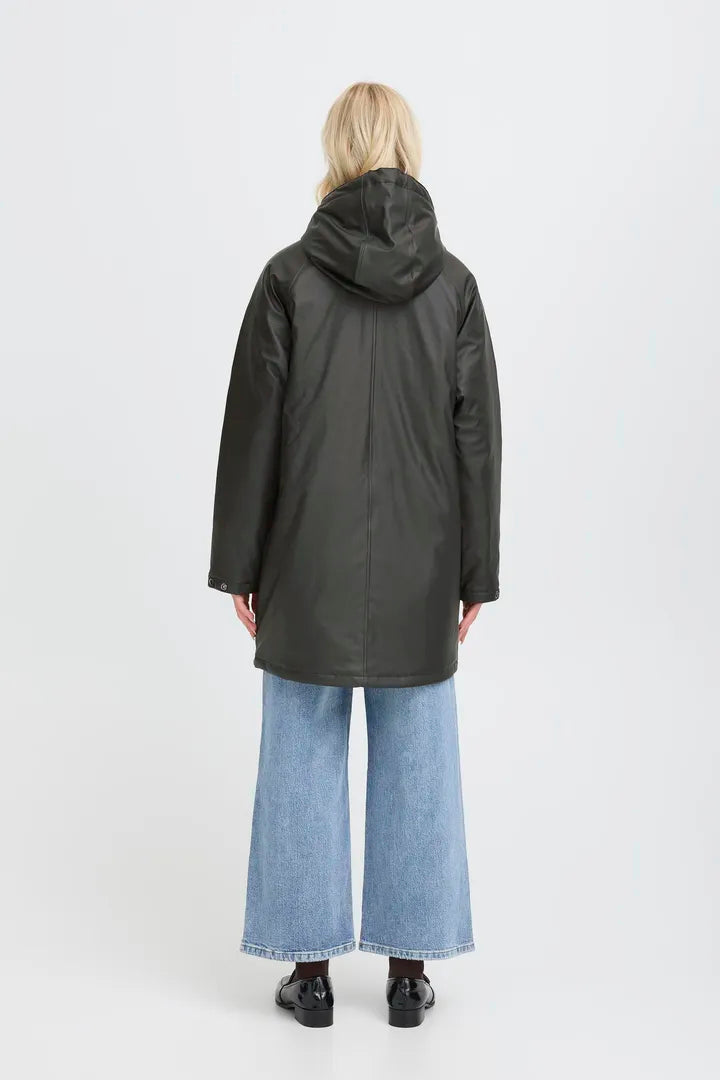B Young Yavan Hooded Raincoat in Fig image 4