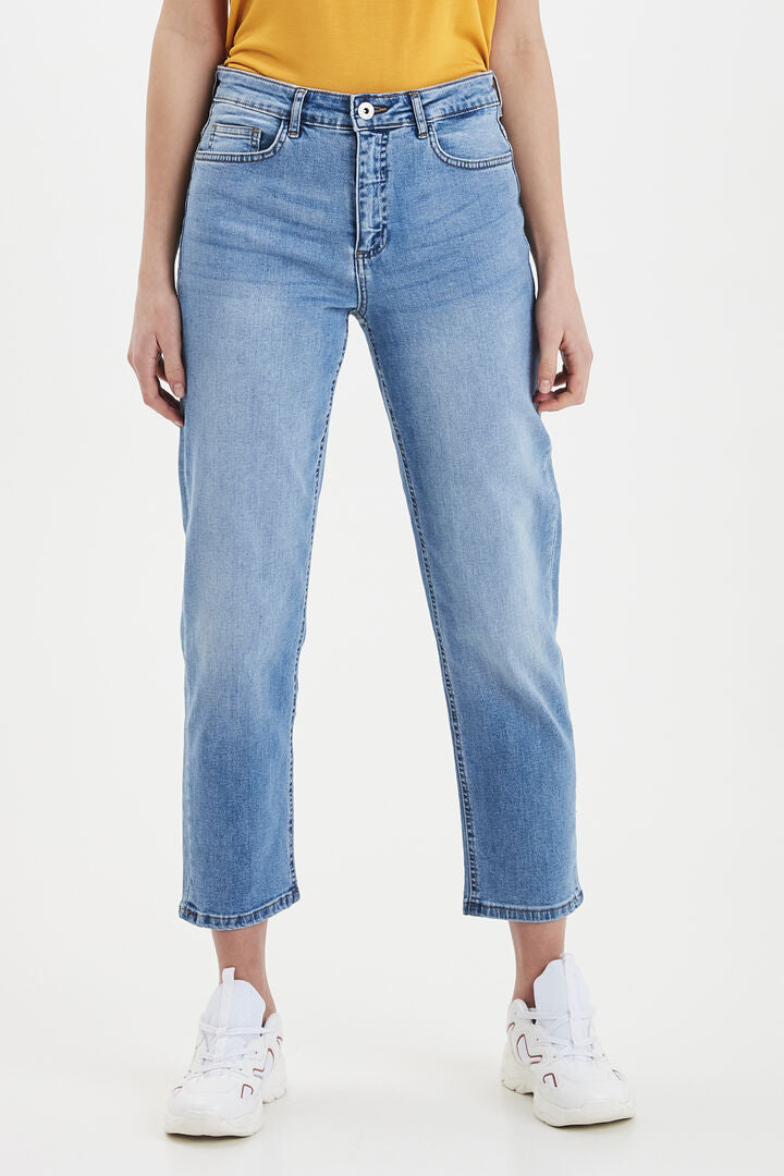 Ichi Comfy Mid Waist Straight Fit Denim Jeans image 10