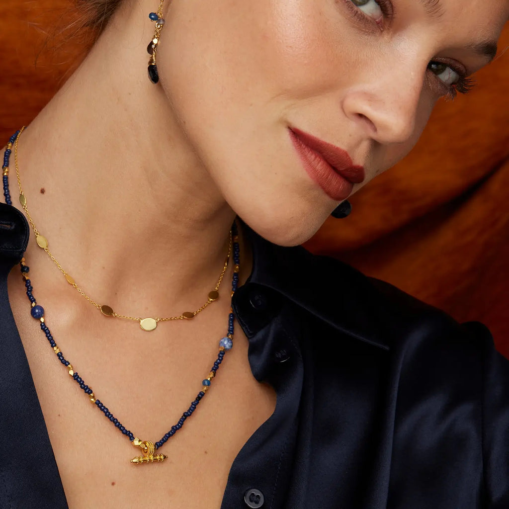 Sadie Navy Short Bead Necklace  image 1