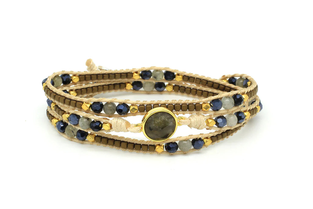 Beth Gemstone Three Wrap Bracelet  image 4