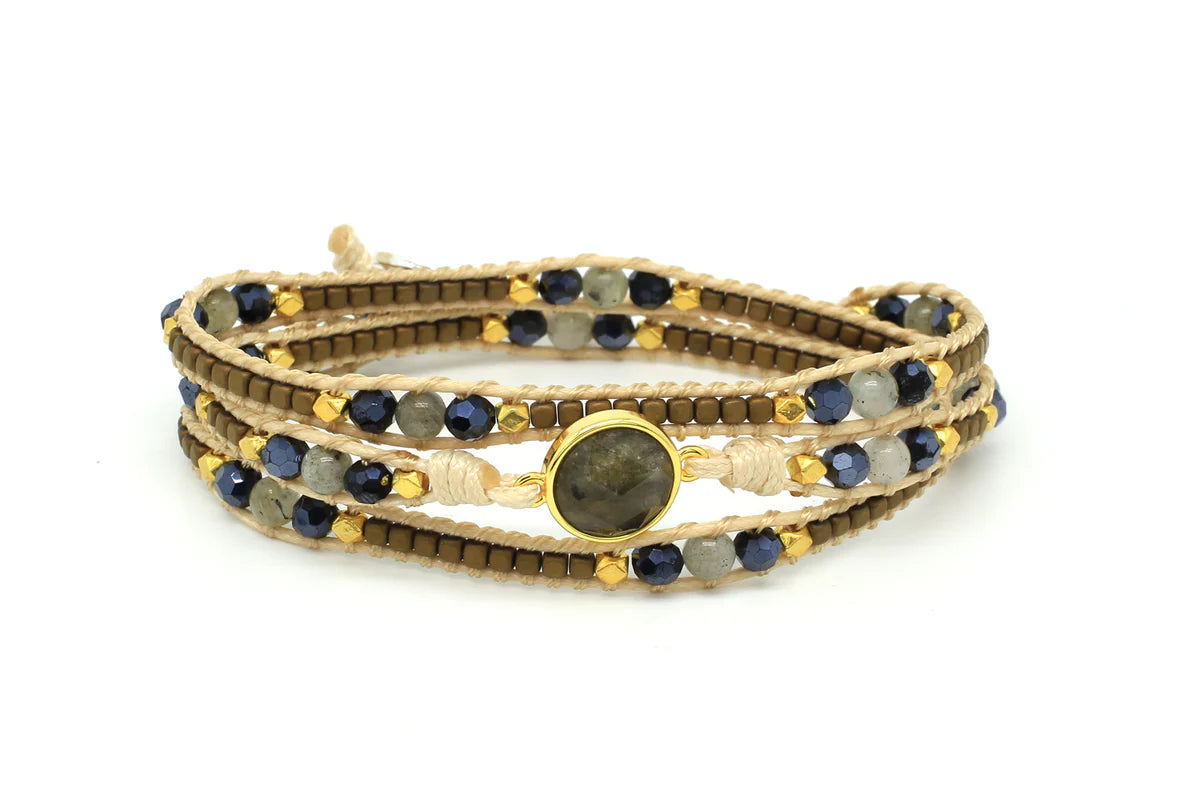 Beth Gemstone Three Wrap Bracelet  image 4