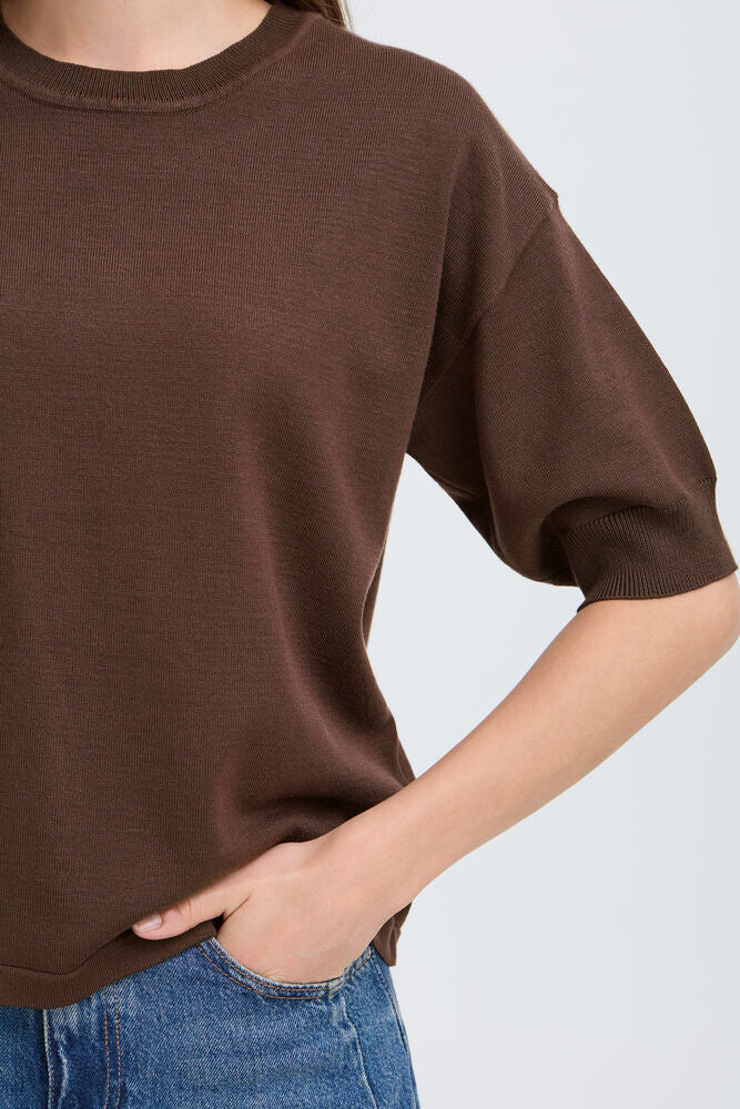 B Young Knitted TShirt in Brown  image 1