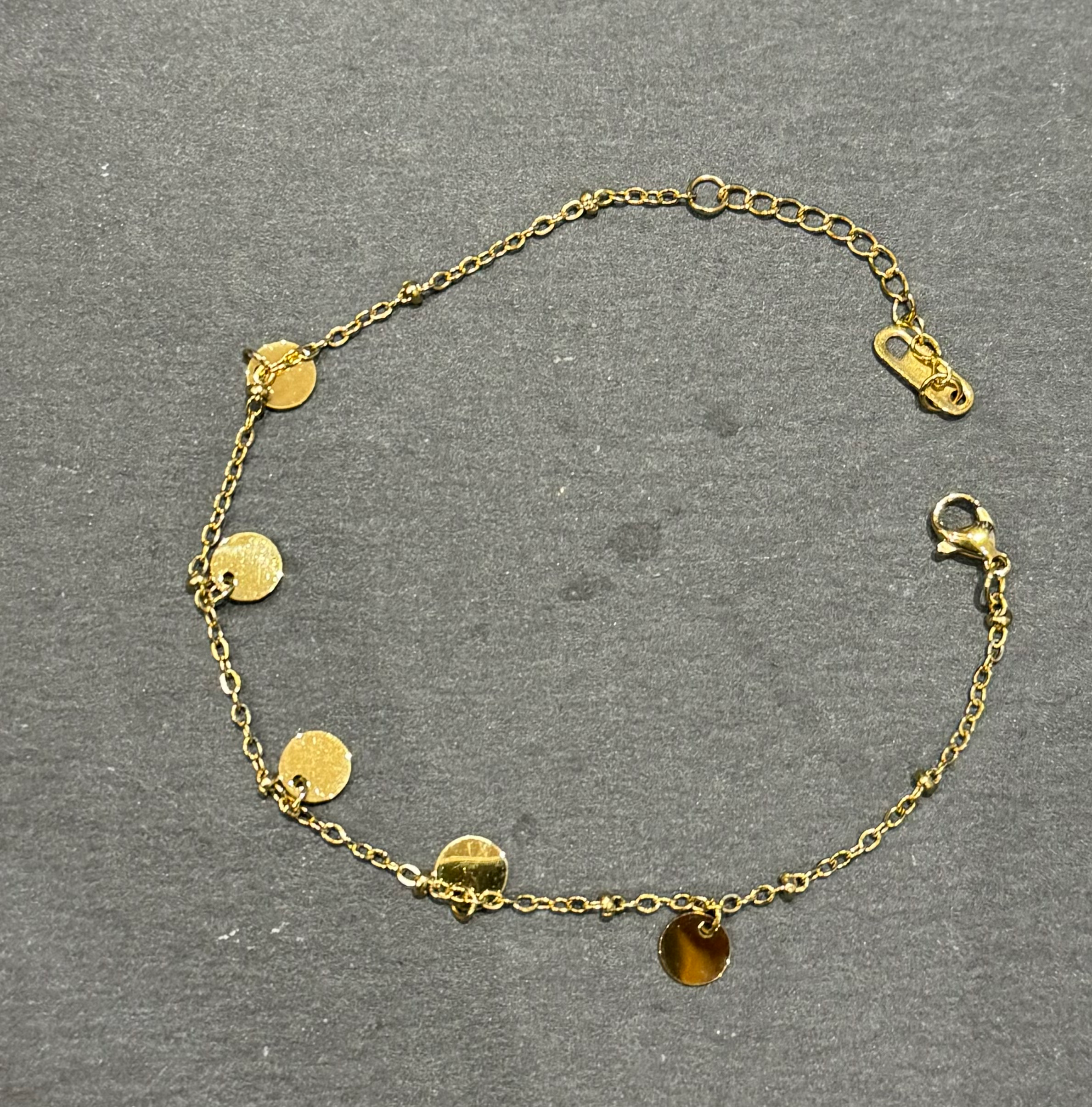 Gold Turquoise Disc Bracelet in Gold image 2