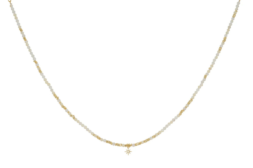 Yolanda Gold Pearl & Moonstone Necklace image 1