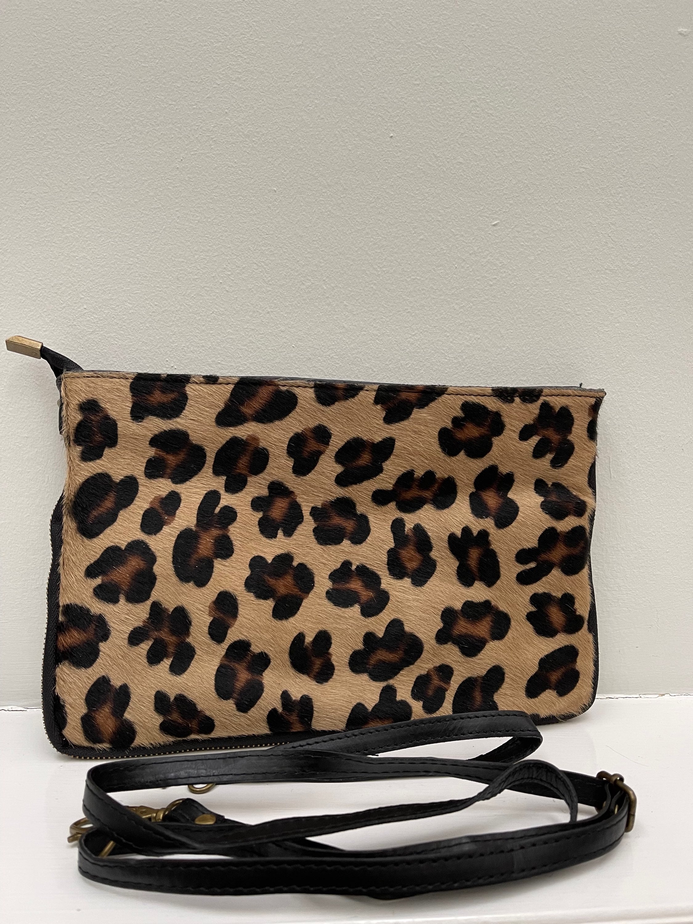 Romeo Leather & Print Crossbody Clutch Bag image 4