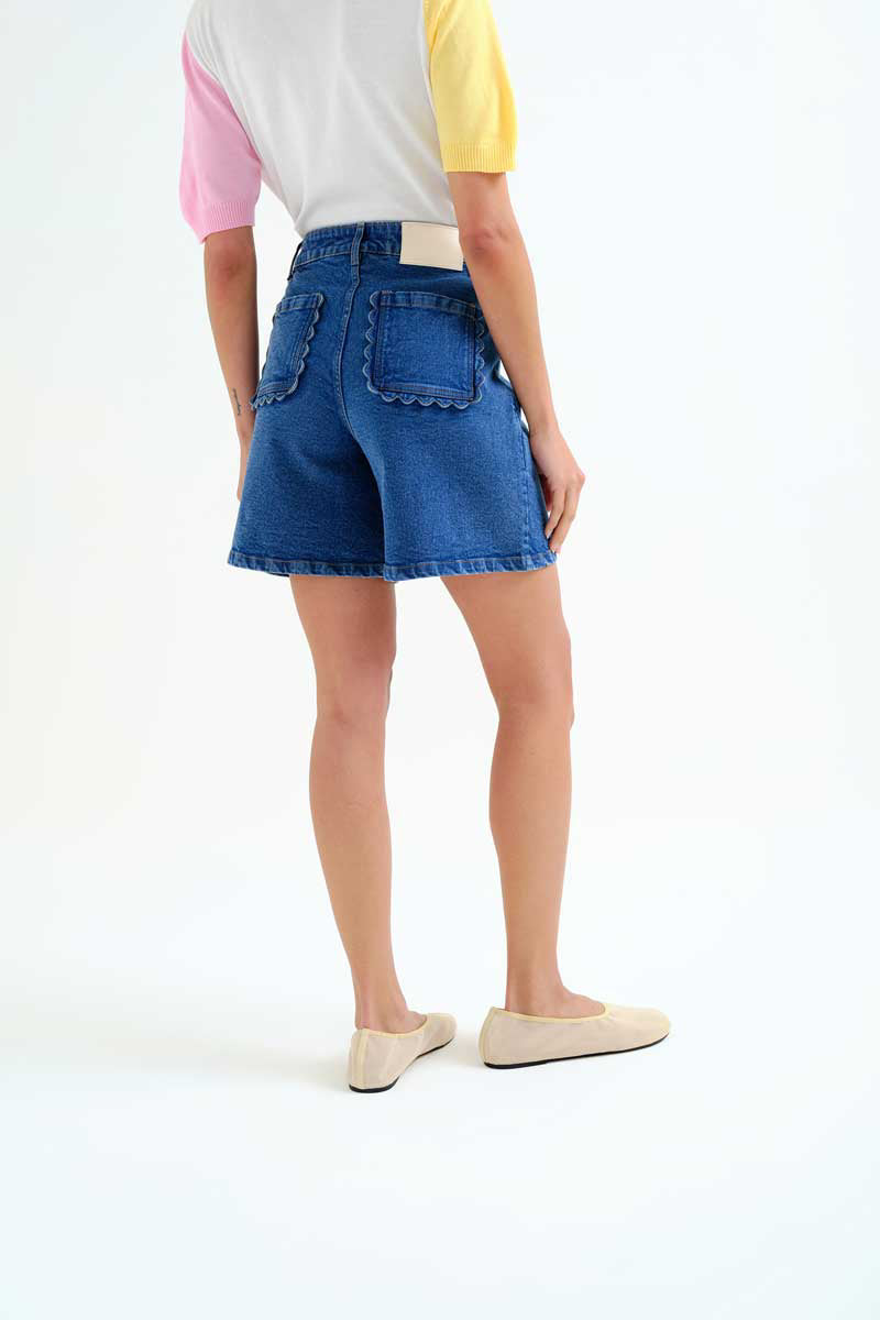 Denim Shorts with Pocket Detail - Spanish Collection  image 6