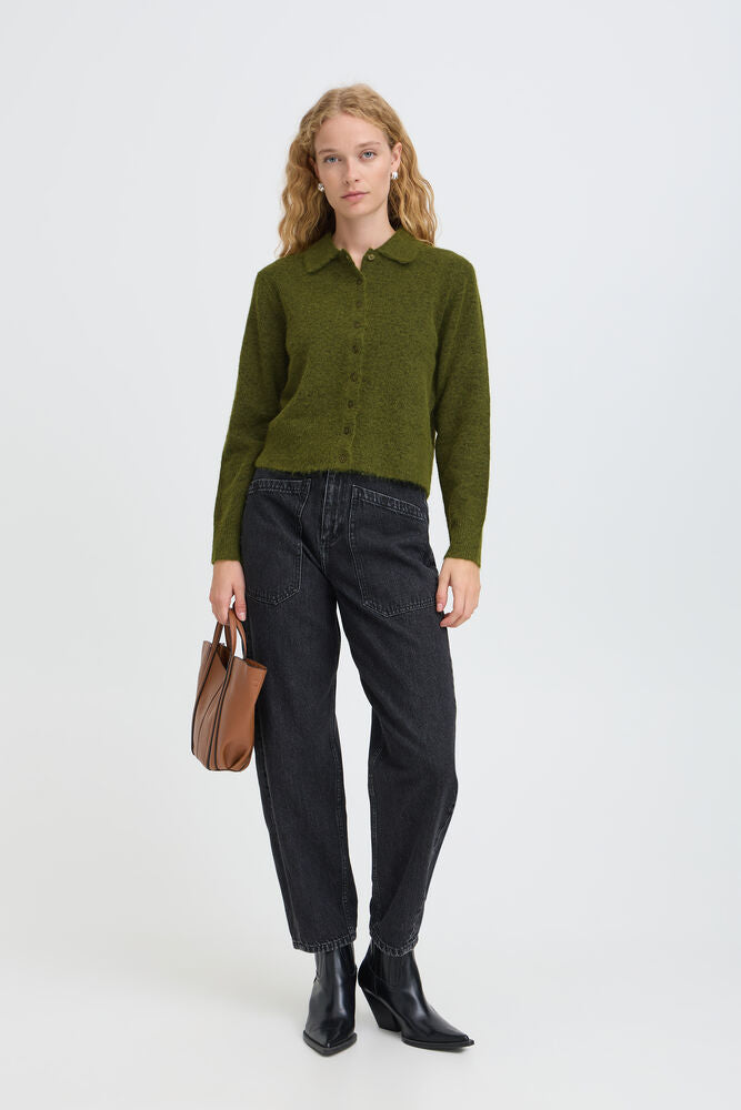 B Young Una Avocado Green Cardigan
