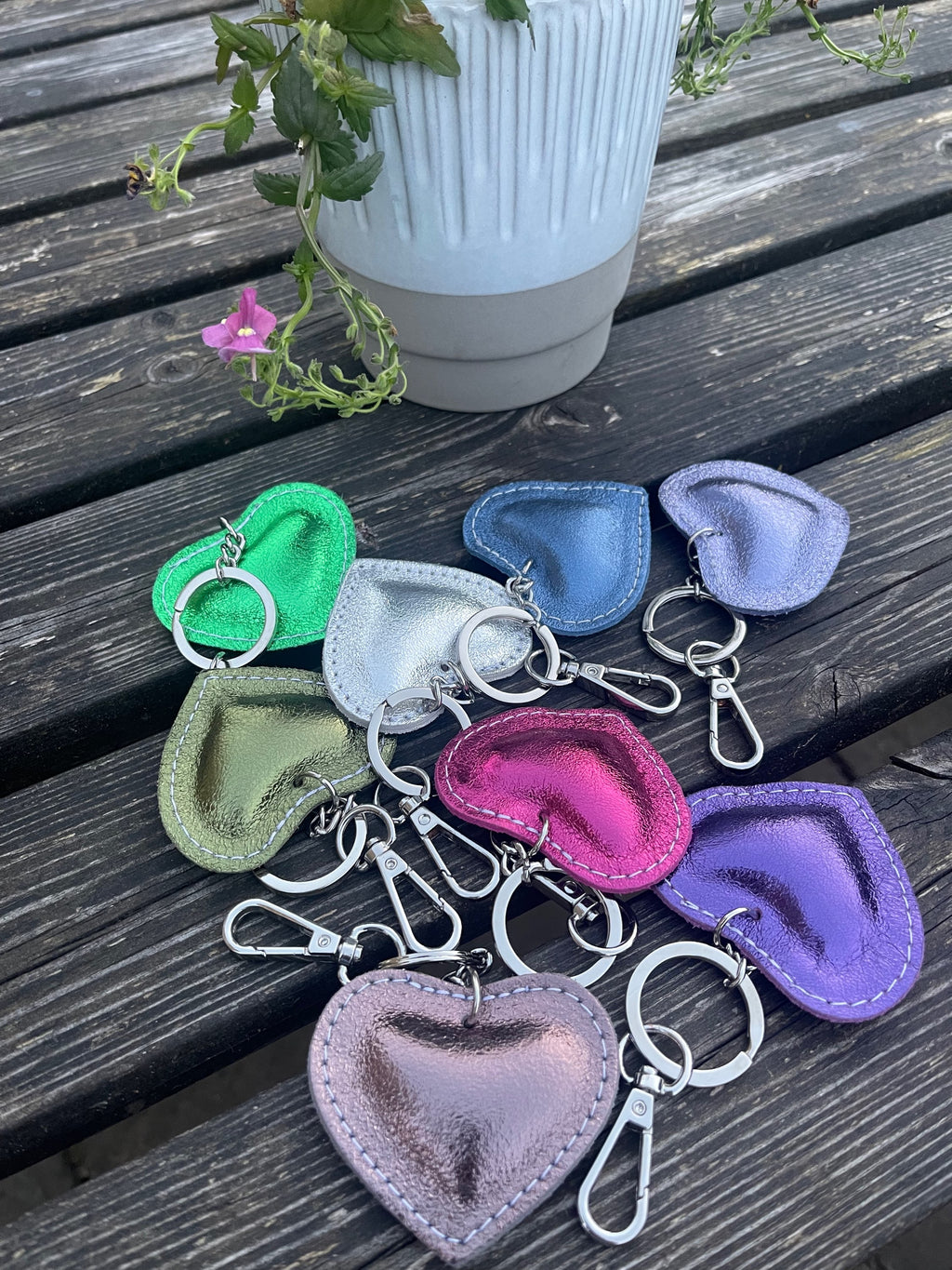 Leather Heart Keyring Handbag Charm image 0