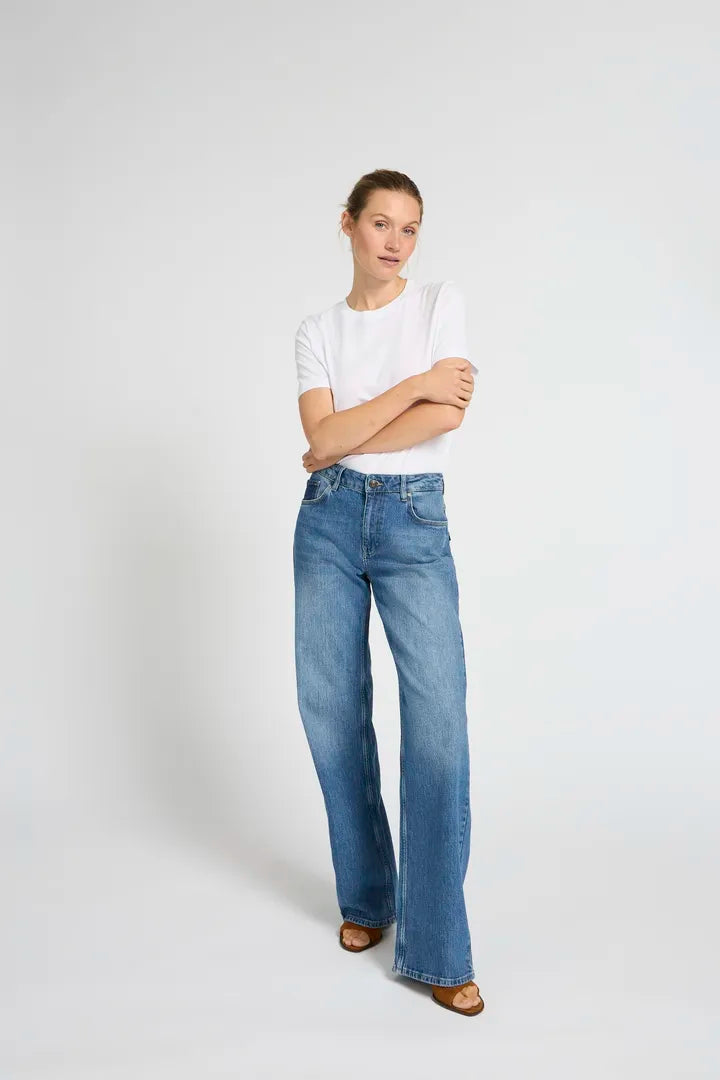 Pulz Mid Denim Wide Leg Jeans image 7