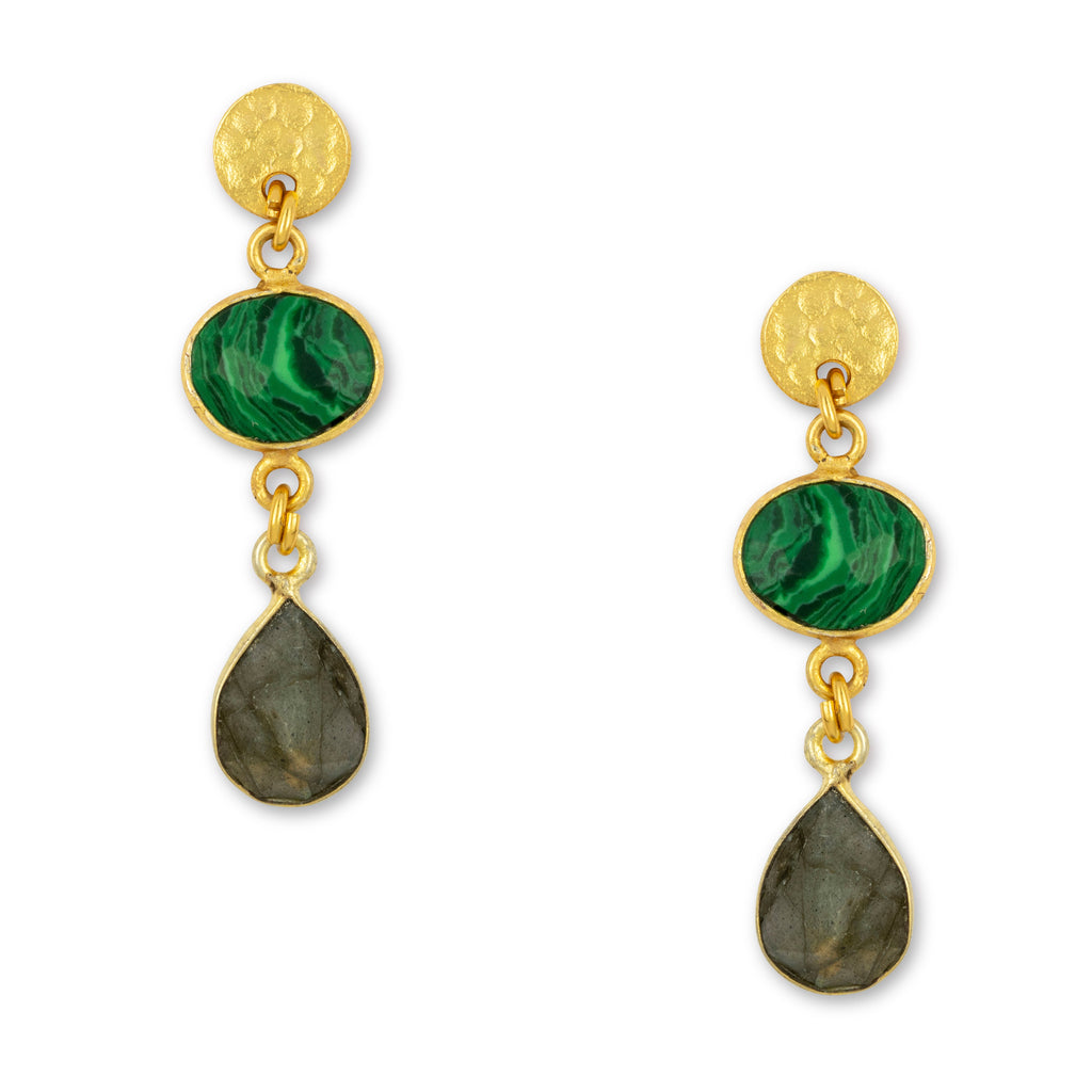Sia Earrings Green & Grey image 1