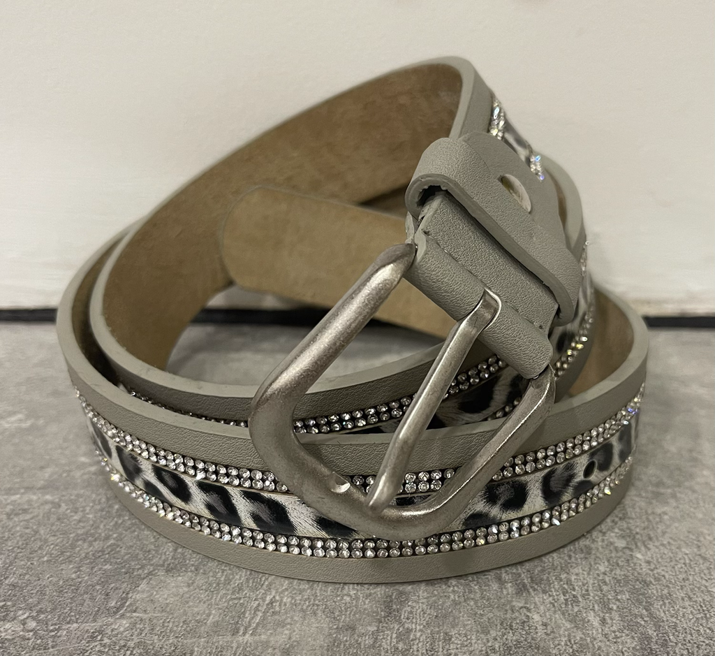 Leopard Print & Sparkle Leather Belt image 2