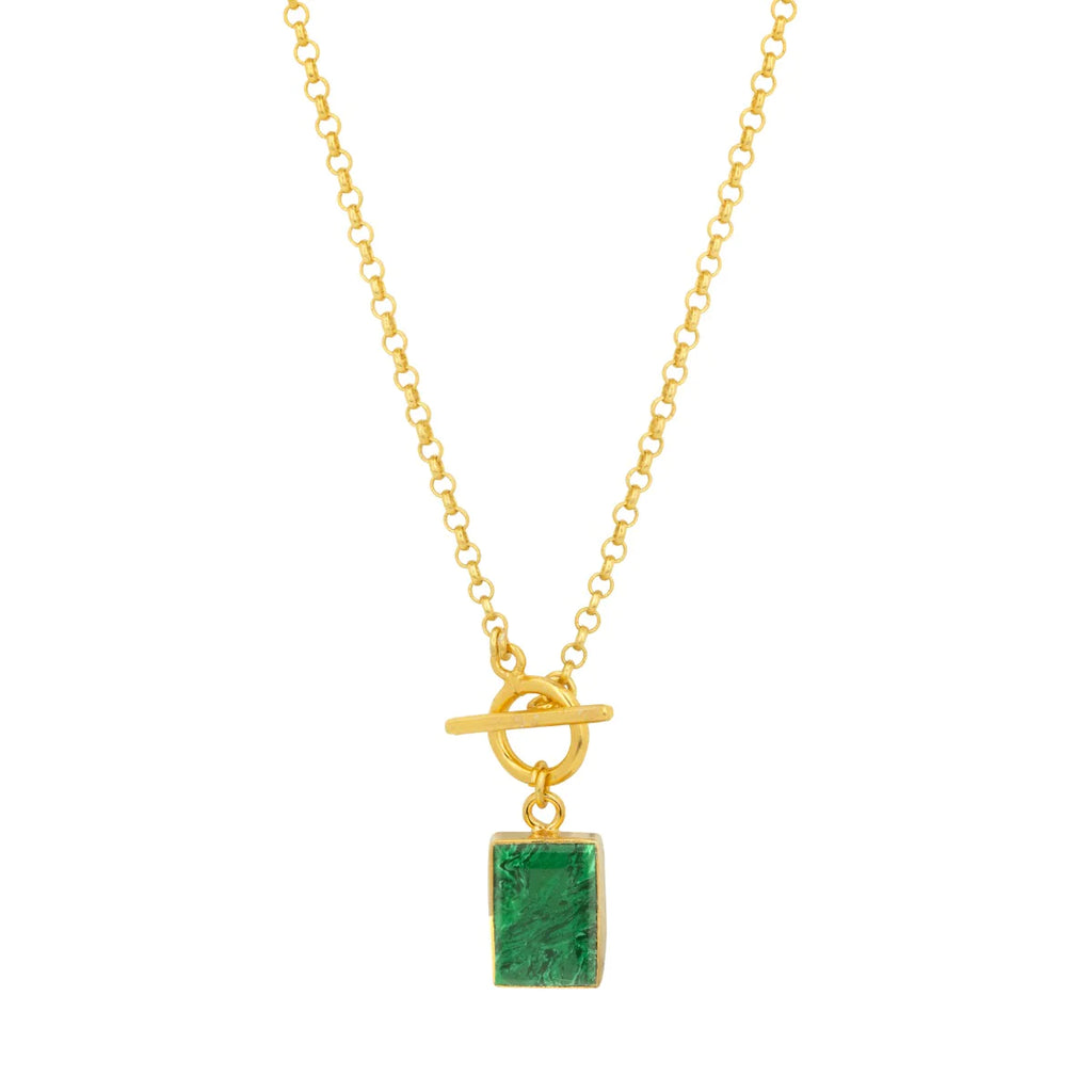 Delta Malachite Short Gold Necklace image 1