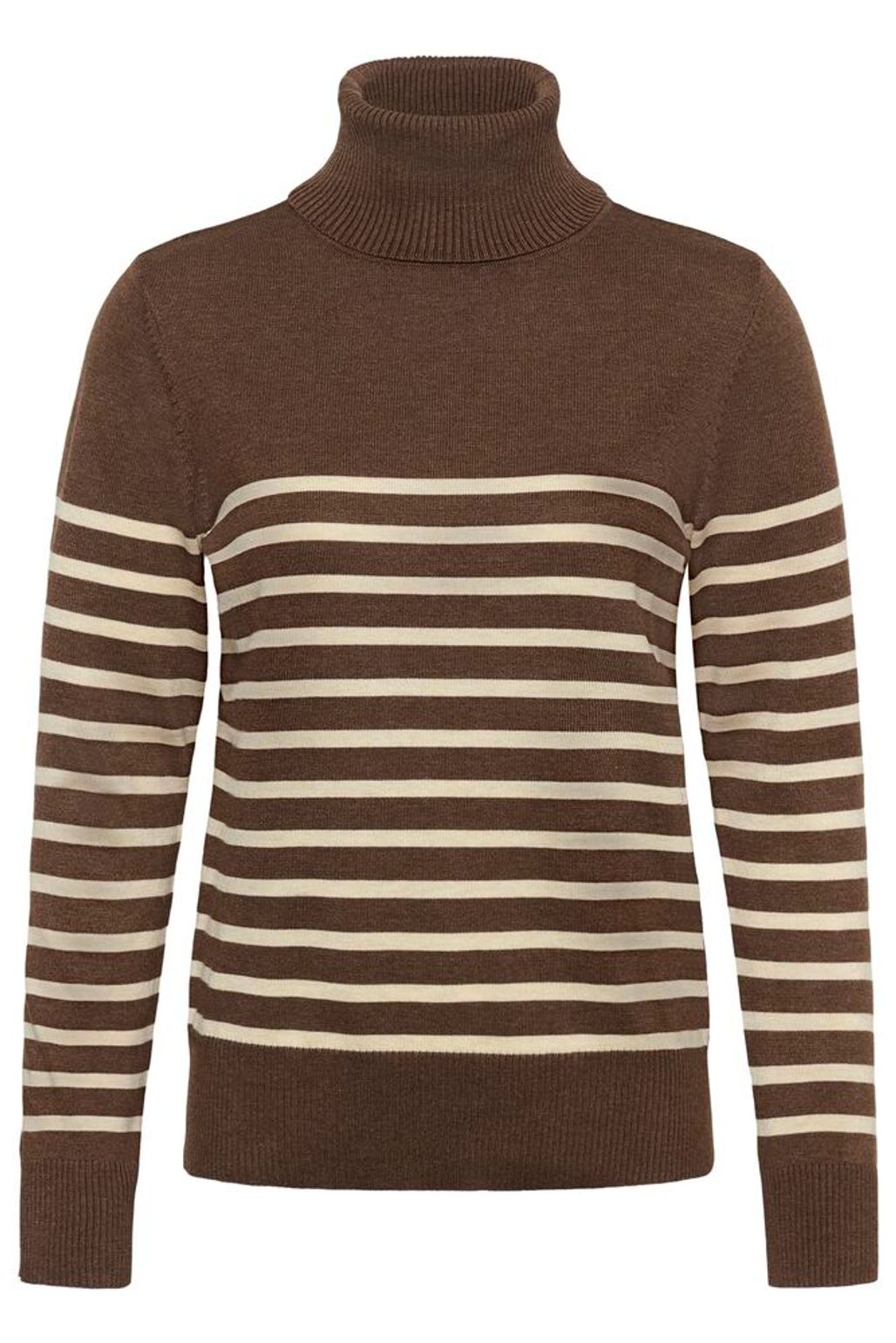 Saint Tropez Mila Brown or Black Stripe Polo Sweater  image 4