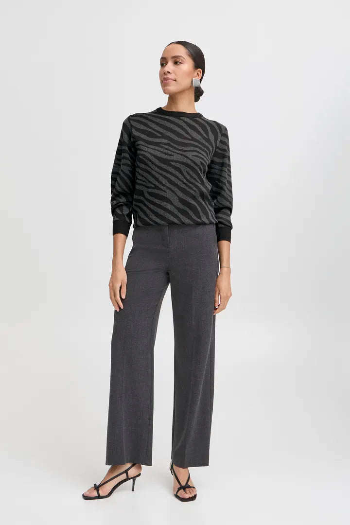 B Young Jacquard Lurex Trim Sweater image 4
