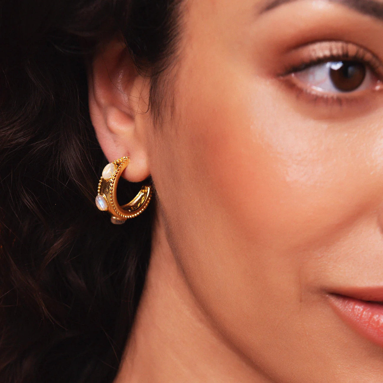 Daphne Gold Hoop Earrings image 4