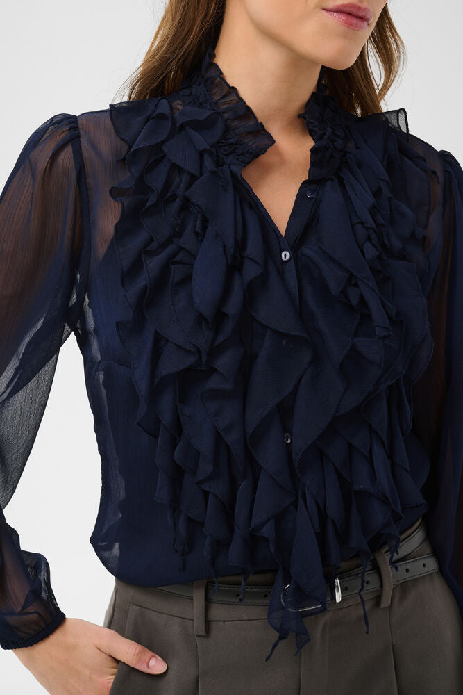 Saint Tropez Ruffle Front Lily Shirt Top
