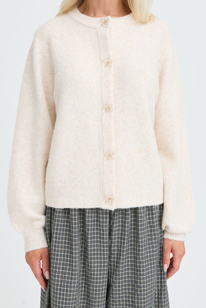 B Young Deco Cream Cardigan