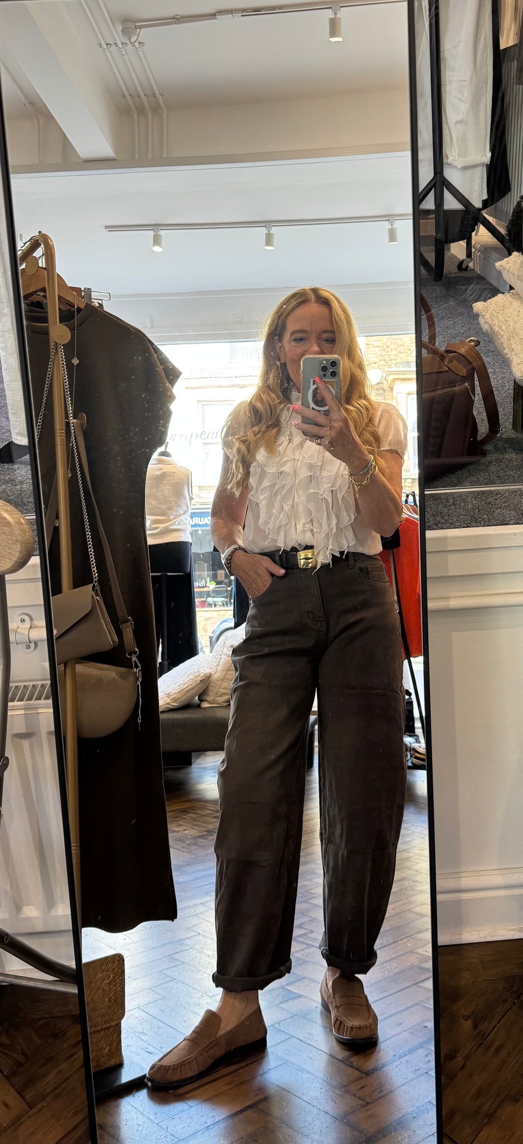 Joley Light Brown Barrel Jeans