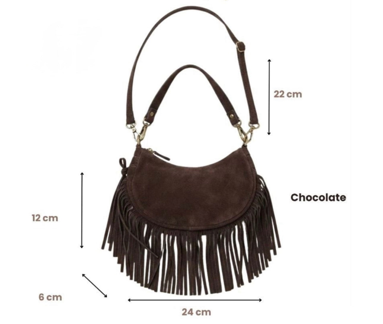 Nashville Suede Fringe Bag