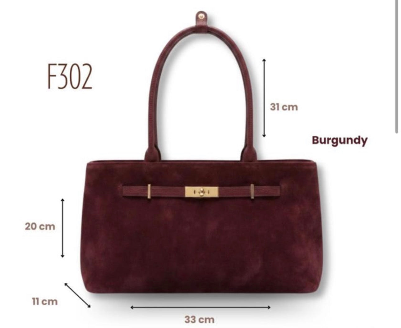 Henry Suede Leather Bag with Gold Clasp