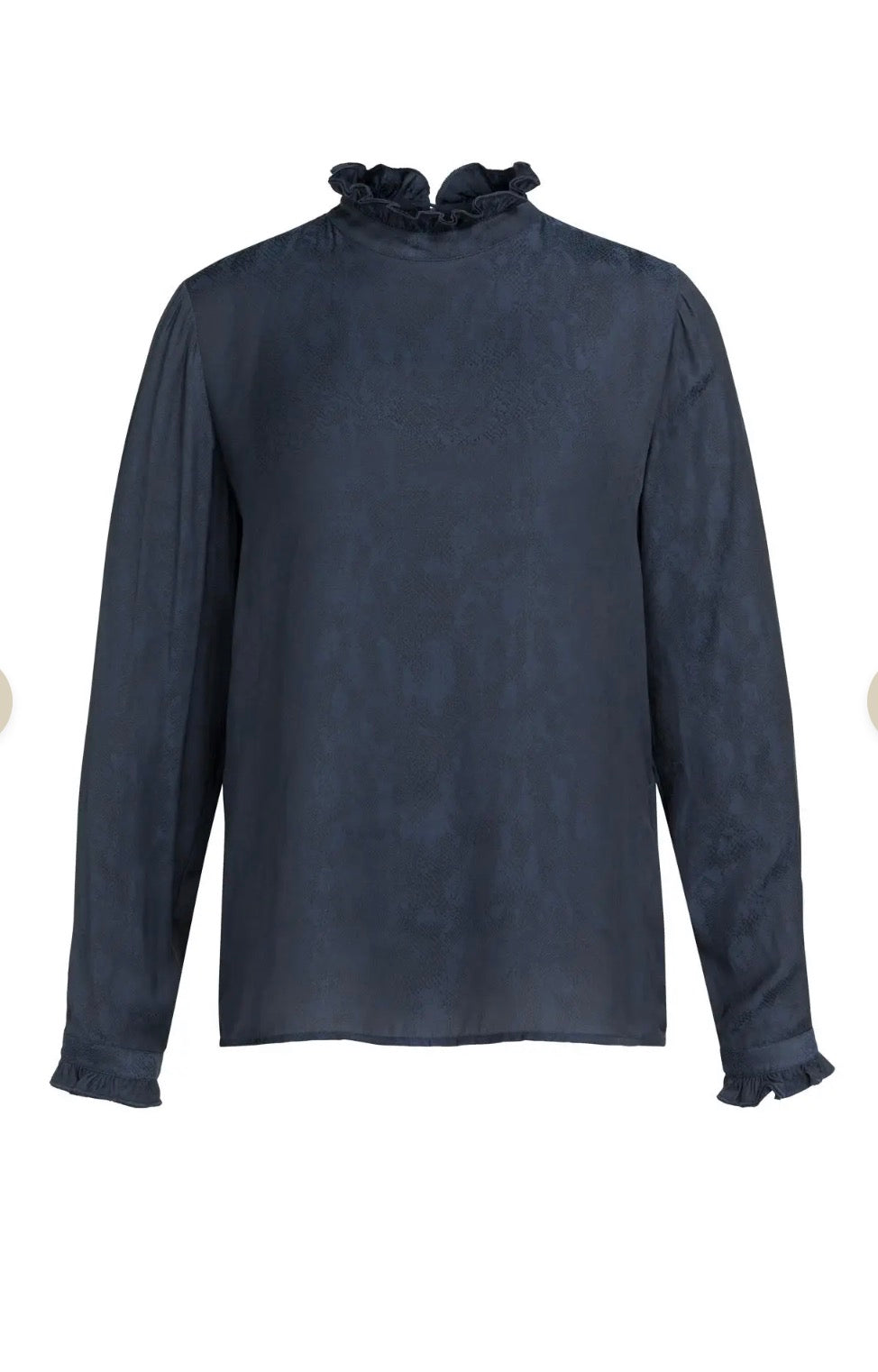 Noor Ruffle Detail Top – Navy