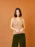 Jolene Deep V-Neck Ribbed Jersey Vest