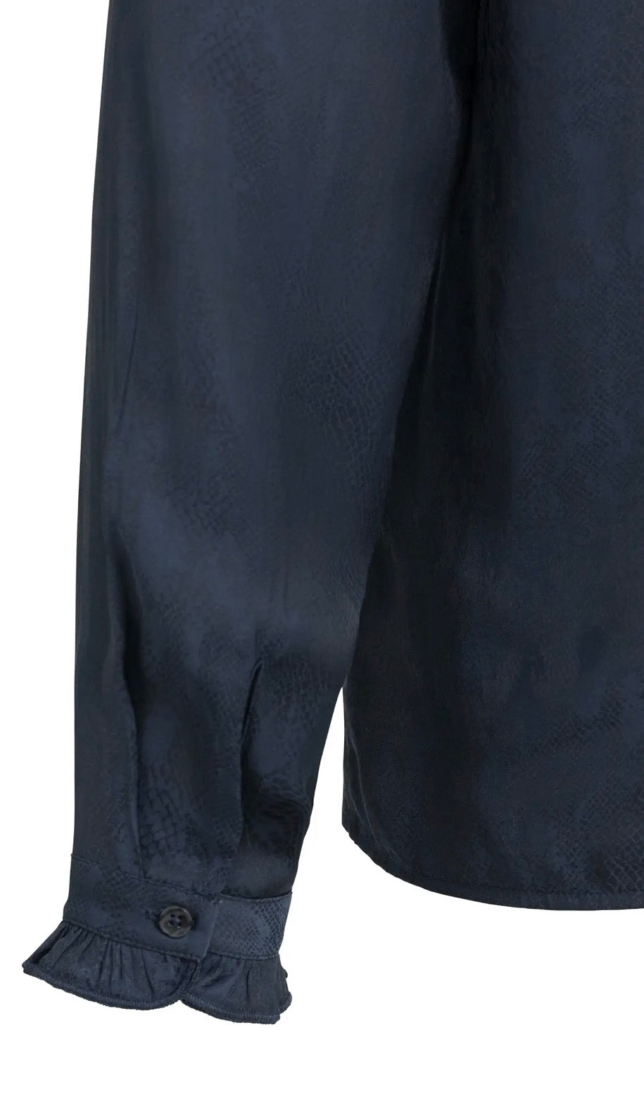 Noor Ruffle Detail Top – Navy