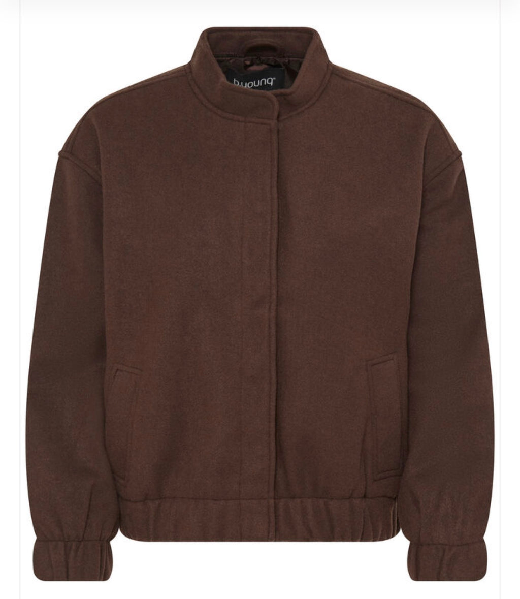 B Young Chocolate Brown Bomber Jacket