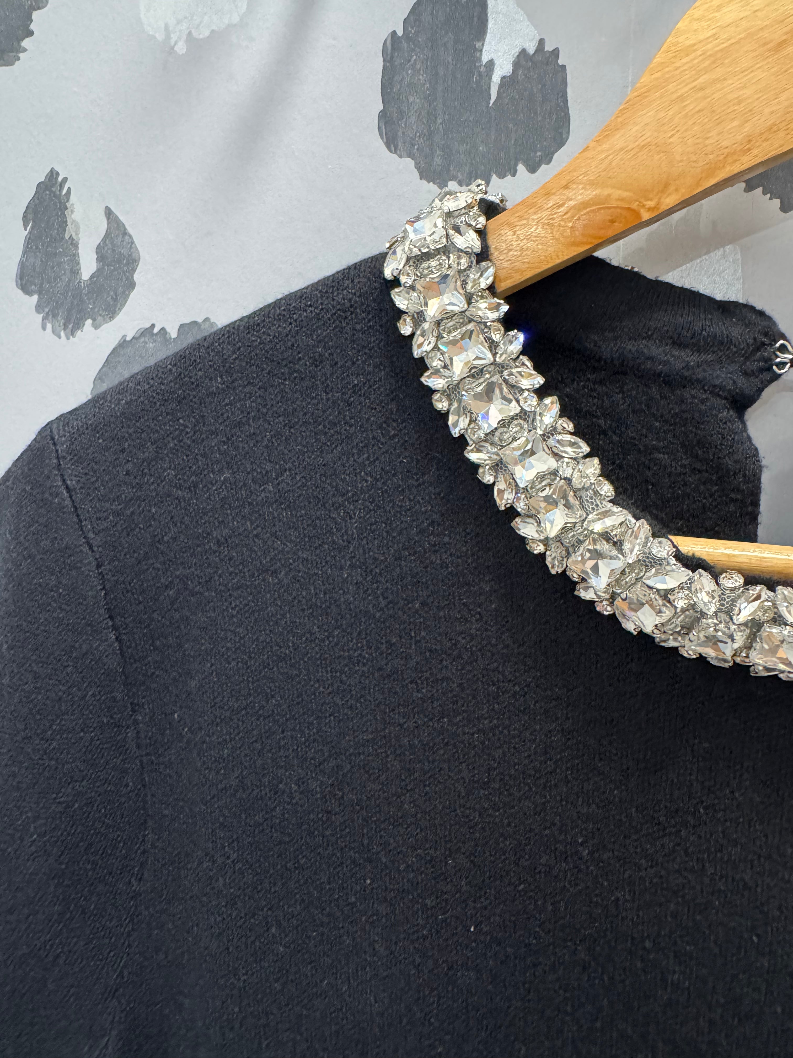 Mary Knitted Dress with Jewel Neckline