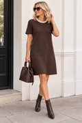 Mary Knitted Dress with Jewel Neckline