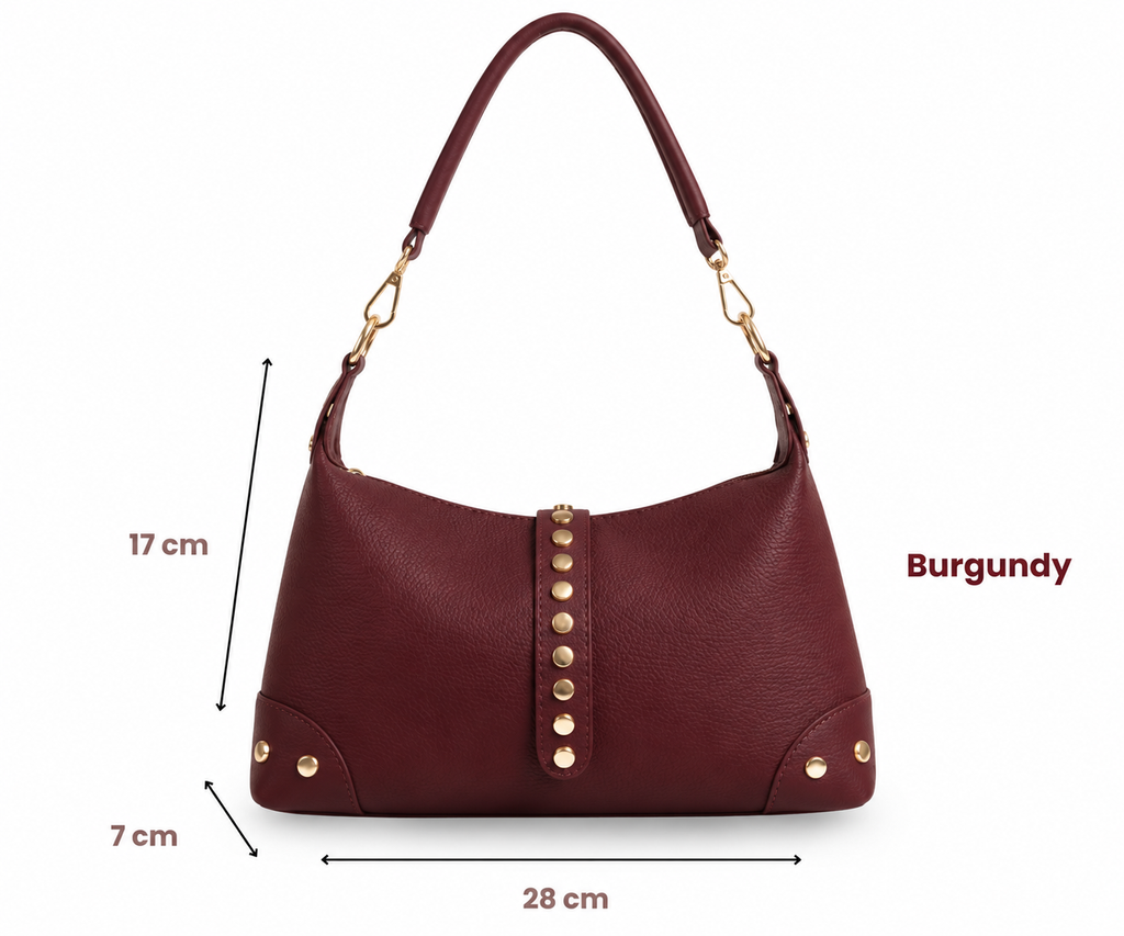 Roma Italian Leather Stud Bag