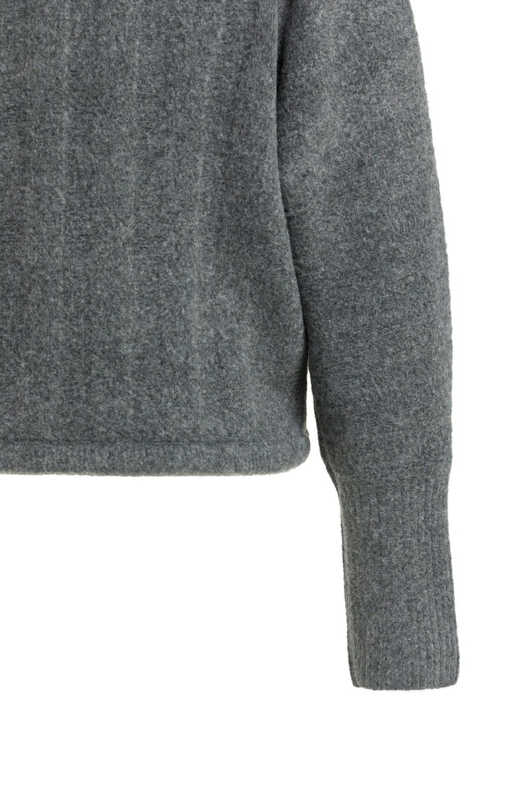 Sanne Grey Ribbed Drawstring Sweater