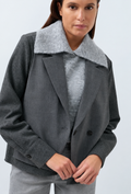 Anouk Contrast Detail Blazer – Grey