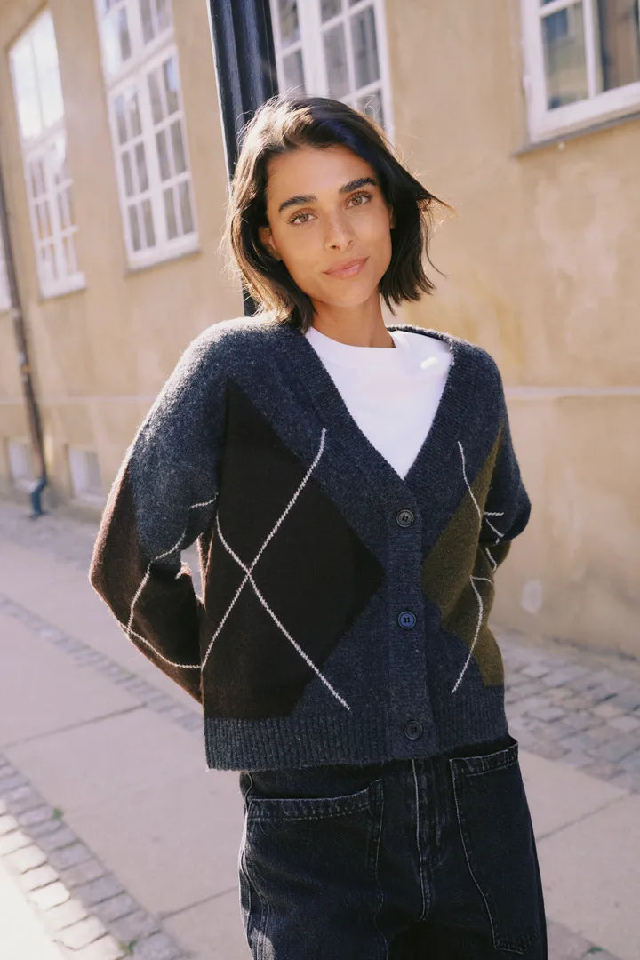 B Young Milla Argyle Cardigan