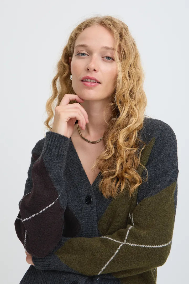 B Young Milla Argyle Cardigan