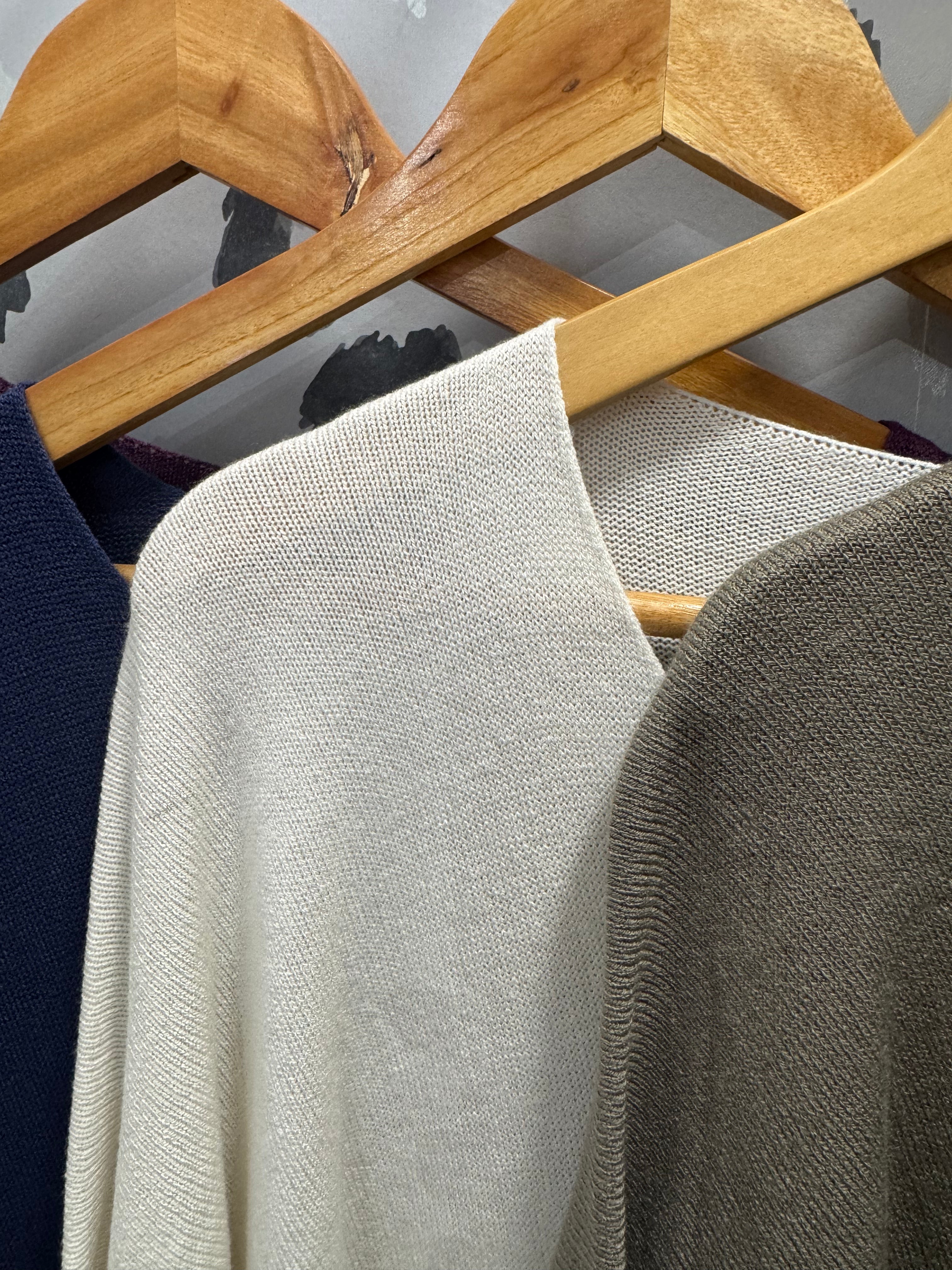 Italian Fine Knit V-Neck Sweater