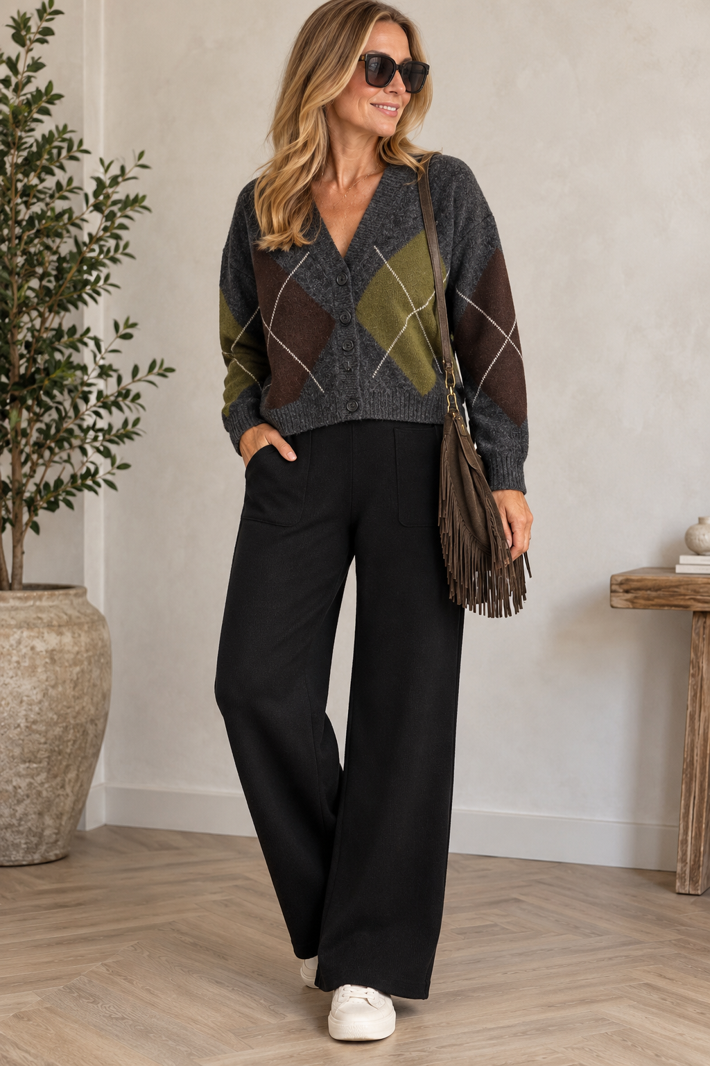 Sofia Soft Touch Knitted Wide Leg Trousers