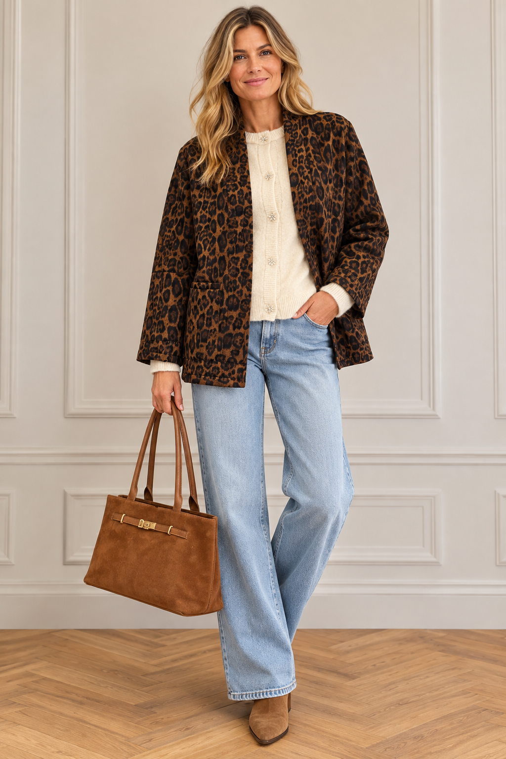 Nellie Leopard Print Kimono Jacket