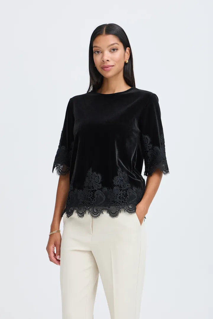 B Young Perla Lace Hem Top