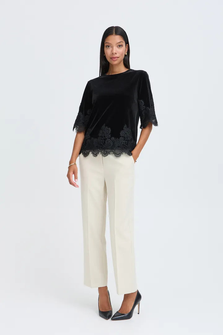B Young Perla Lace Hem Top