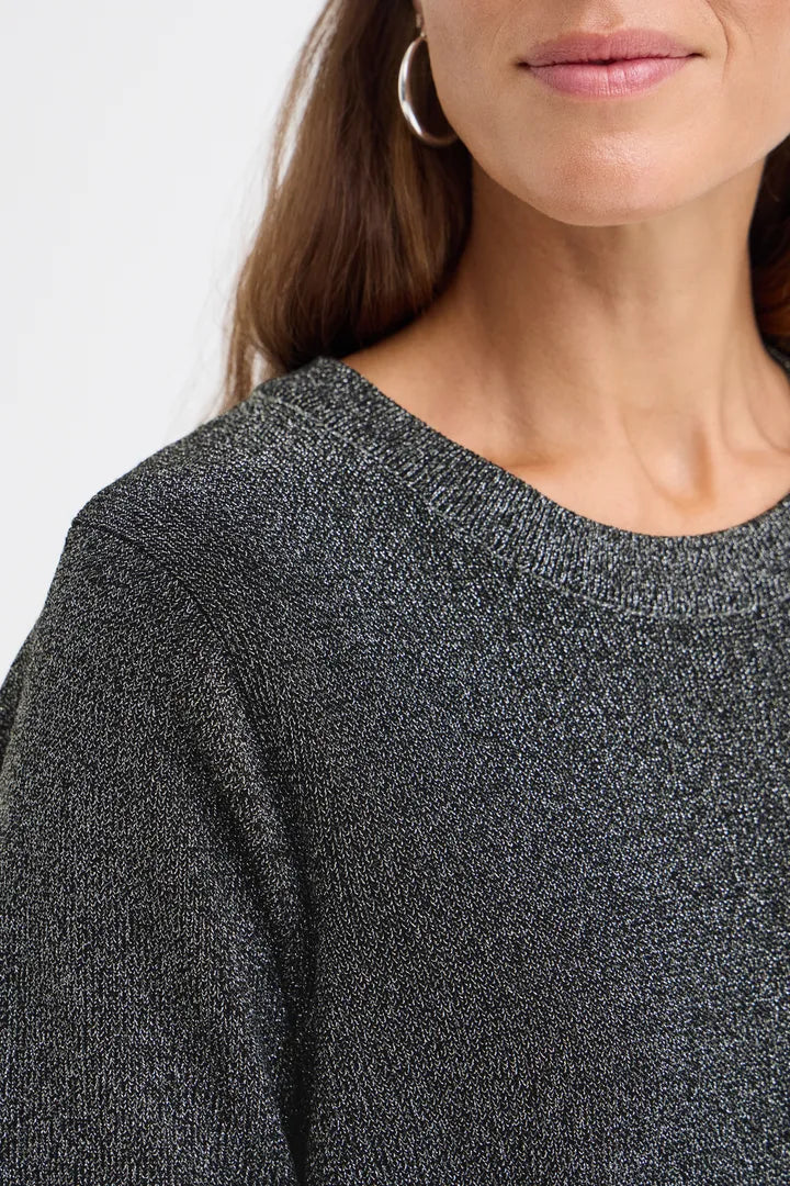 Pulz Fia Charcoal Sparkle Sweater Top