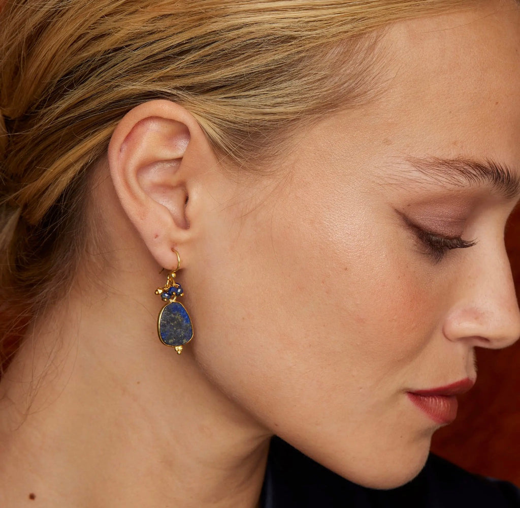 Willow Stone & Pearl Drop Earrings